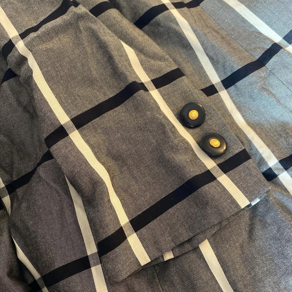 Casual Corner Blue and White Checkered Blazer - Picture 8 of 8